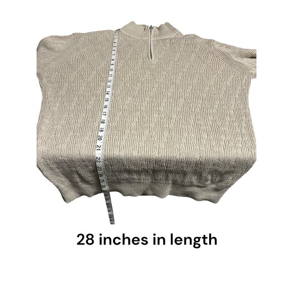 Tommy Bahama Beige Cable Knit Half-Zip Pullover Sweater M - Picture 5 of 6